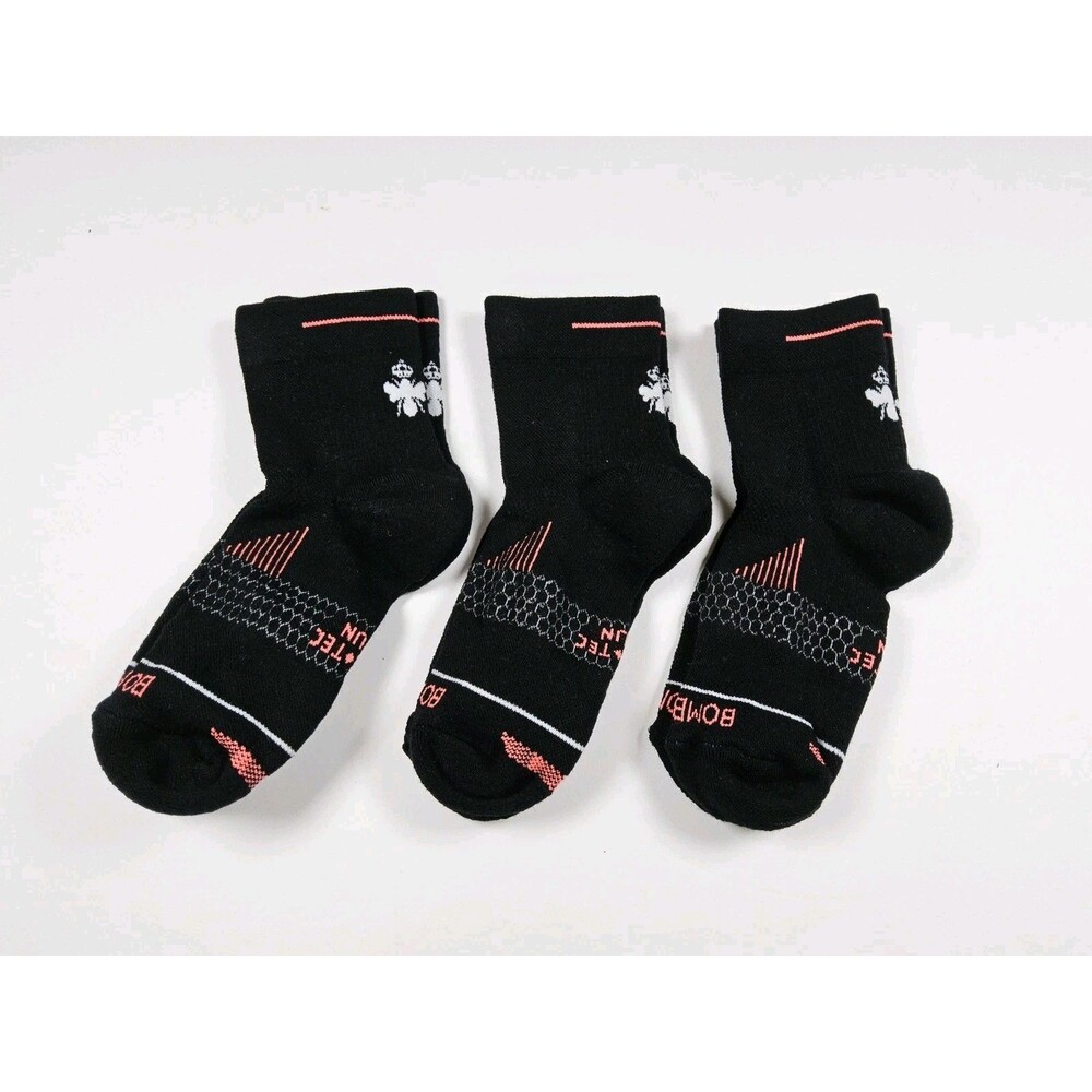 Bombas Merino Wool Hex Tec Run Athletic Quarter Socks Lot Of 3 Pairs Size S